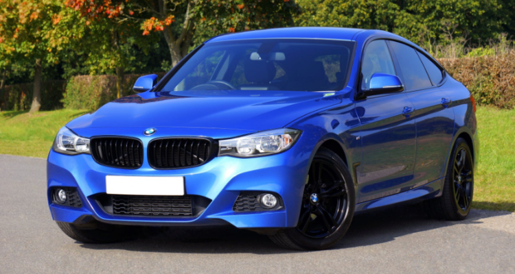 a blue and shiny car